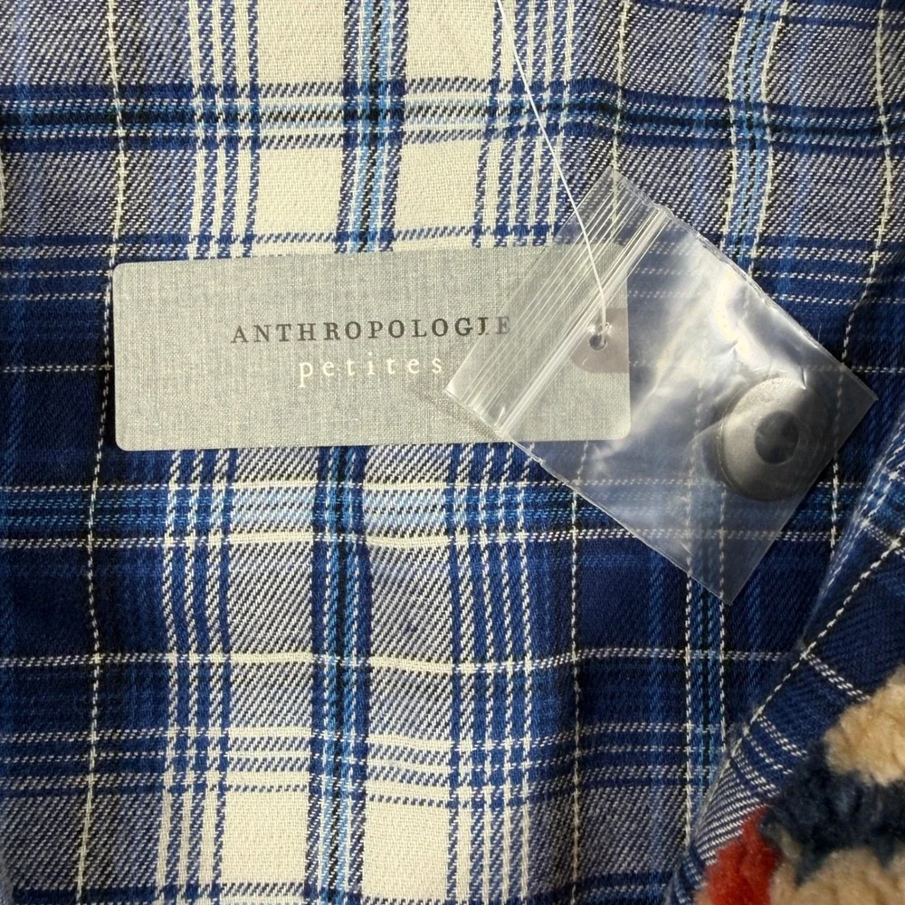 NWT Pilcro Anthropologie Sherpa Fleece Southwestern Jacket XXSP Flannel‎ Liner